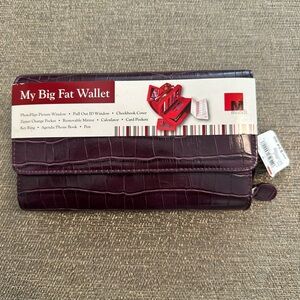 Mundi My BIg Fat Wallet Deep Purple Crocodile Texture